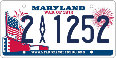 MD license plate 2AX1252
