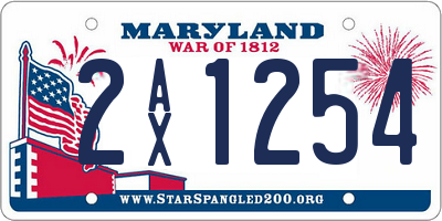 MD license plate 2AX1254