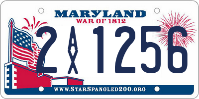 MD license plate 2AX1256