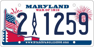 MD license plate 2AX1259