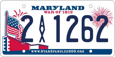 MD license plate 2AX1262