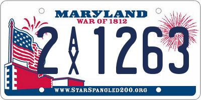 MD license plate 2AX1263
