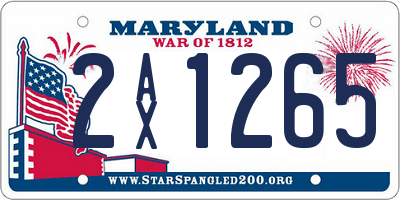 MD license plate 2AX1265