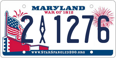 MD license plate 2AX1276