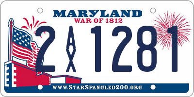 MD license plate 2AX1281