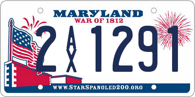 MD license plate 2AX1291