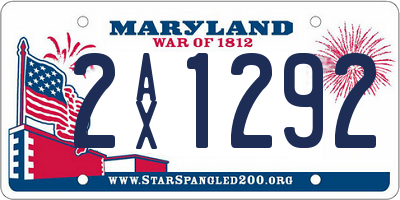 MD license plate 2AX1292
