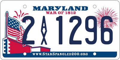 MD license plate 2AX1296