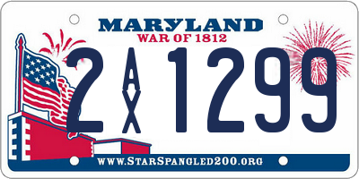 MD license plate 2AX1299