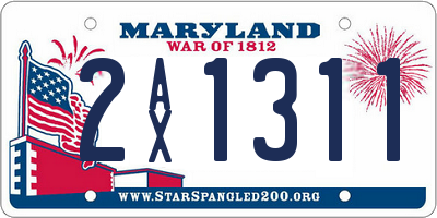 MD license plate 2AX1311