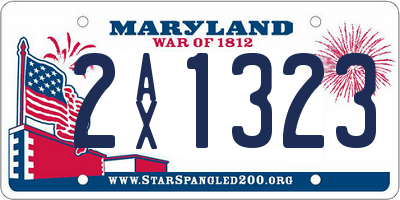 MD license plate 2AX1323