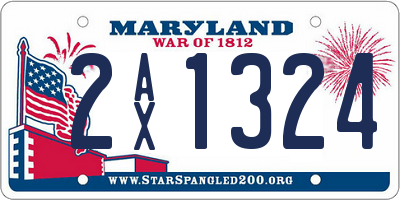 MD license plate 2AX1324