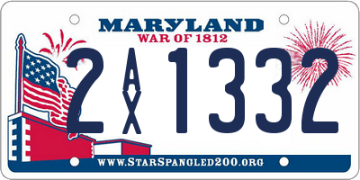 MD license plate 2AX1332
