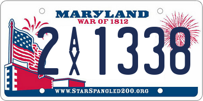 MD license plate 2AX1338