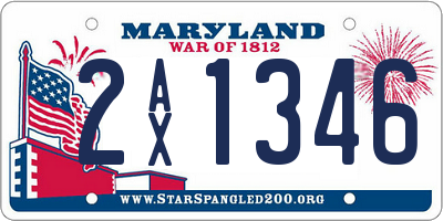 MD license plate 2AX1346