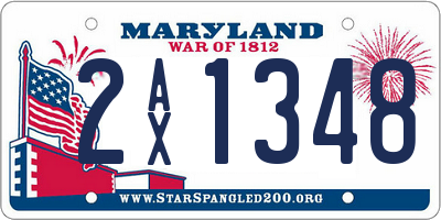 MD license plate 2AX1348