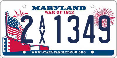 MD license plate 2AX1349