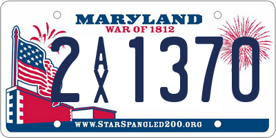 MD license plate 2AX1370
