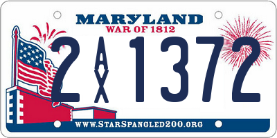 MD license plate 2AX1372