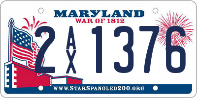 MD license plate 2AX1376