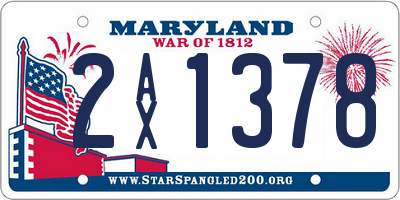 MD license plate 2AX1378