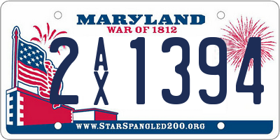 MD license plate 2AX1394