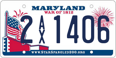 MD license plate 2AX1406