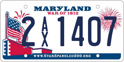 MD license plate 2AX1407