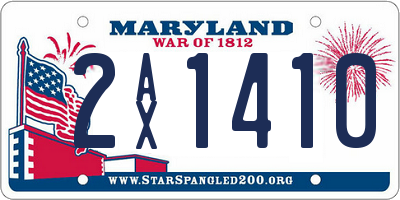 MD license plate 2AX1410