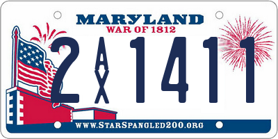MD license plate 2AX1411