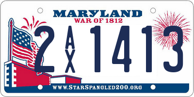 MD license plate 2AX1413