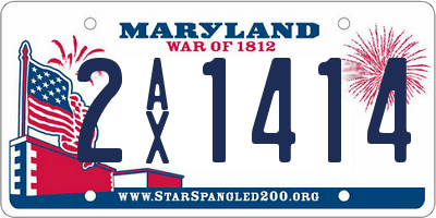 MD license plate 2AX1414