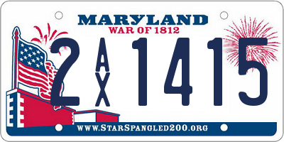 MD license plate 2AX1415