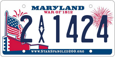 MD license plate 2AX1424