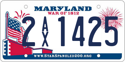 MD license plate 2AX1425