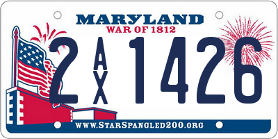MD license plate 2AX1426