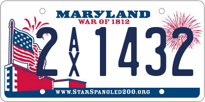 MD license plate 2AX1432