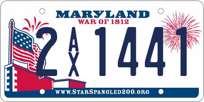 MD license plate 2AX1441