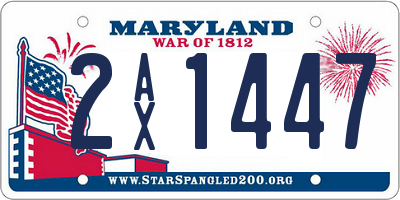 MD license plate 2AX1447