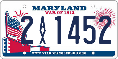 MD license plate 2AX1452