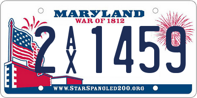 MD license plate 2AX1459