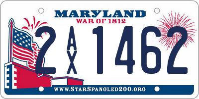 MD license plate 2AX1462