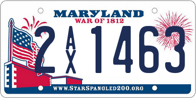 MD license plate 2AX1463