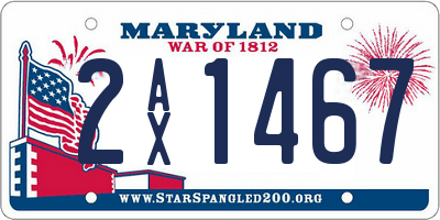 MD license plate 2AX1467