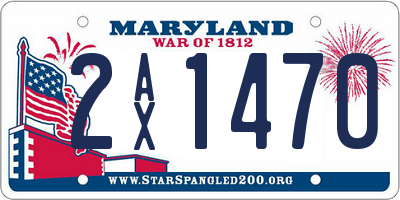 MD license plate 2AX1470