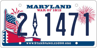 MD license plate 2AX1471