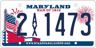 MD license plate 2AX1473