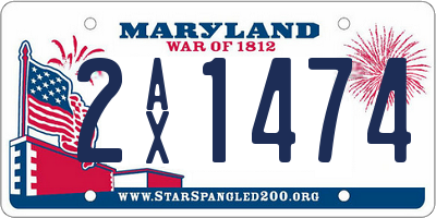 MD license plate 2AX1474