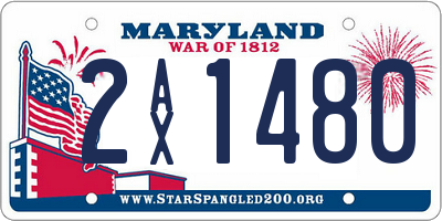 MD license plate 2AX1480