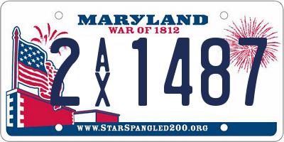 MD license plate 2AX1487